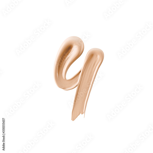 Numeral 4. Cosmetic product smear number Four isolated on white background. 3d rendering