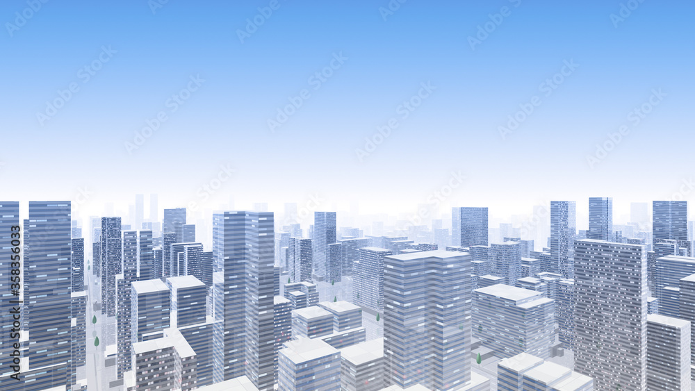 City Building Simple Modern Skyscraper business street 3D illustration background City Building Simple Modern Skyscraper business street 3D illustration background