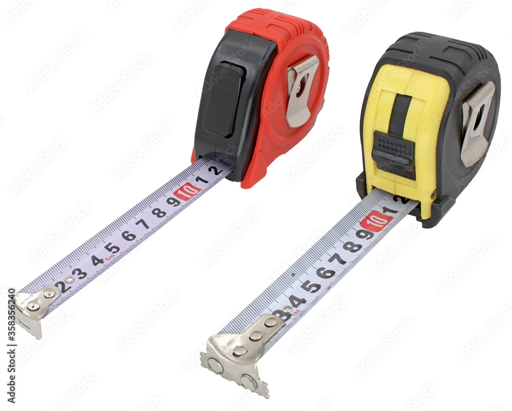 two tape measure isolated on white two tape measure isolated on white