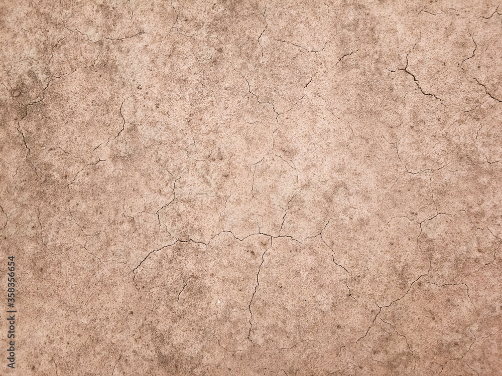 Fototapeta premium The ground has cracks in the top view for the background