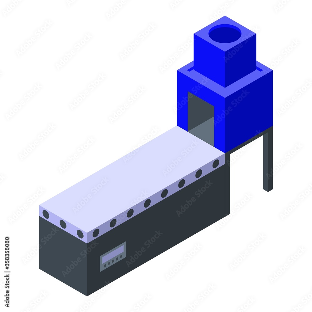 Recycle factory line icon. Isometric of recycle factory line vector icon for web design isolated on white background Recycle factory line icon. Isometric of recycle factory line vector icon for web design isolated on white background