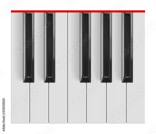 Grand piano keys. Realistic vector octave. Illustration for music design.