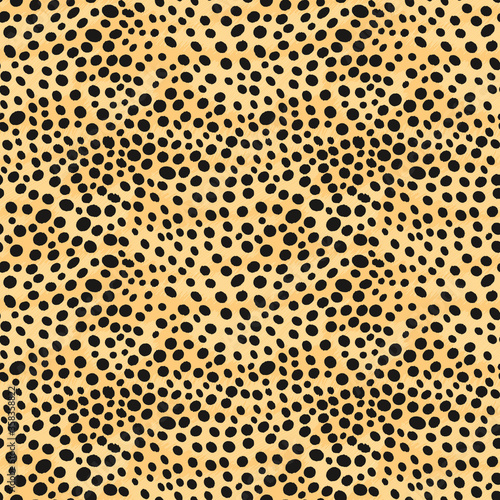 Cheetah print. Wild animal skin in vector. Seamless, stylish art pattern with small spots of different sizes