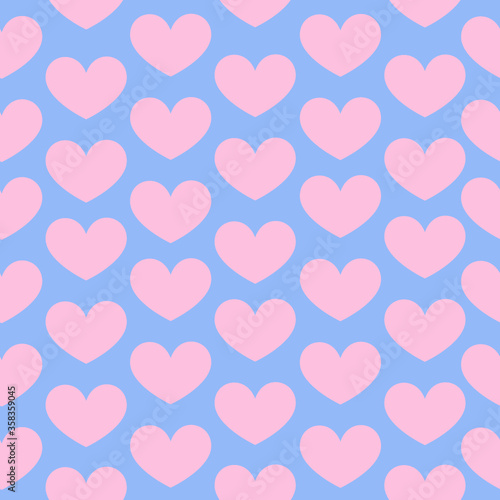 Valentine's Day background. Simple pattern of Rose Quartz hearts on a Serenity color.