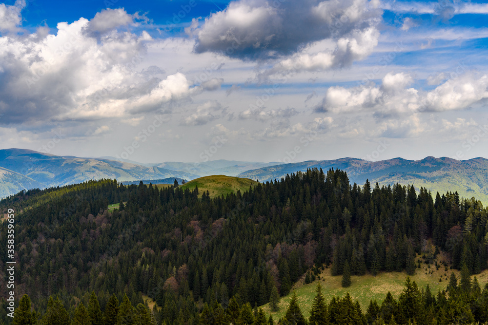 Outstanding panorama of the mountain peaks of Romania Outstanding panorama of the mountain peaks of Romania