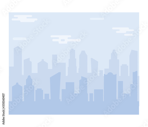 City scape silhouette vector background. Downtown landscape with high skyscrapers. Panorama architecture wallpaper. Hotel buildings illustration. Booking apartment.