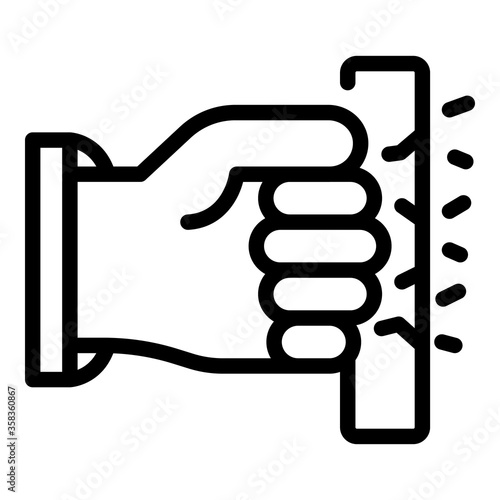 Fist beats glass icon. Outline fist beats glass vector icon for web design isolated on white background