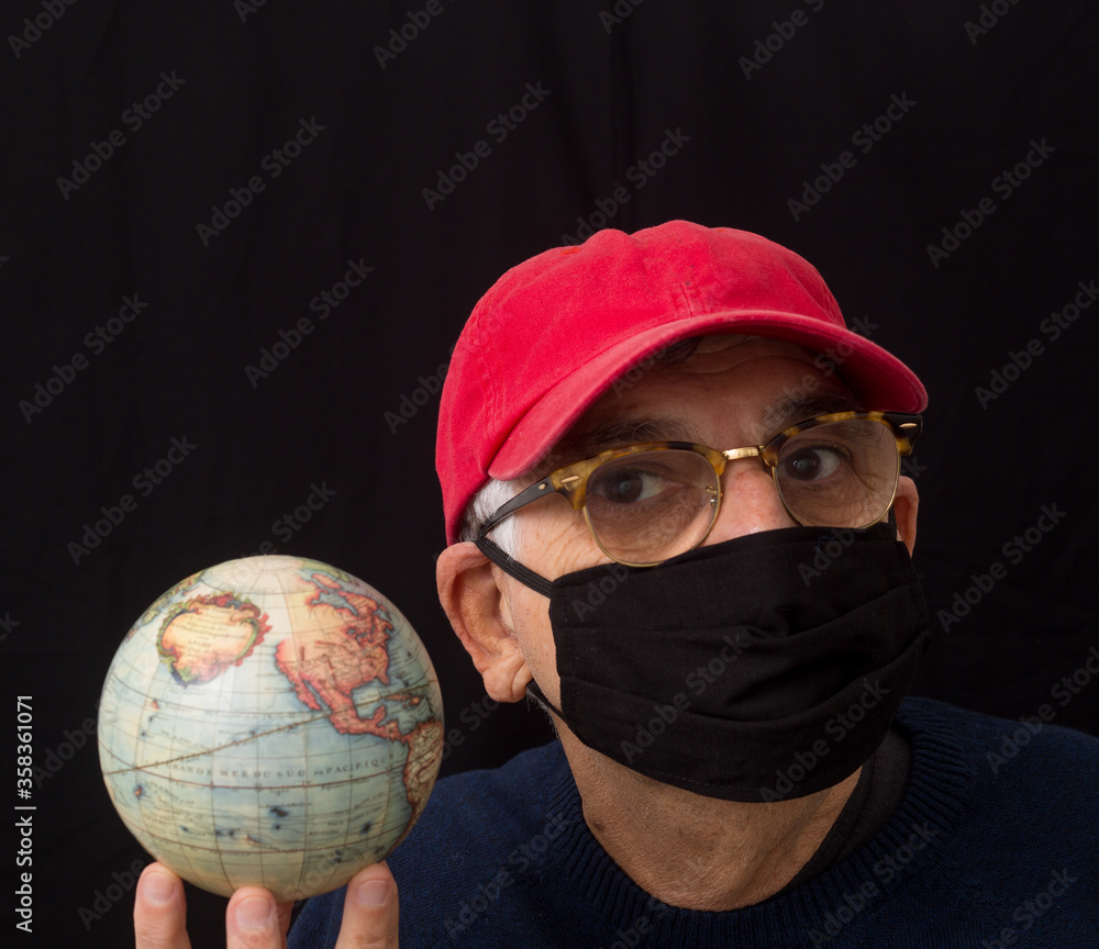 Fototapeta premium old man with mask