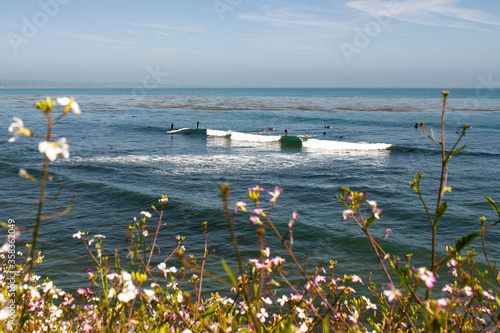 California cliffside surfing 