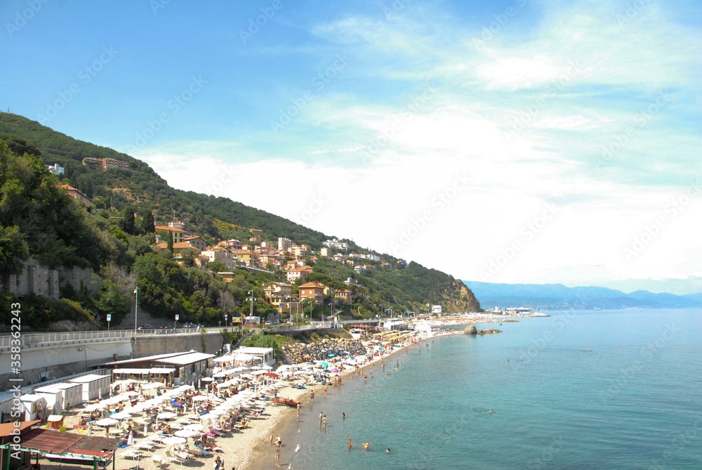 View of the seaside of Bergeggi, Ligura - Italy