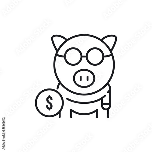 Retirement savings icon. Piggy bank symbol modern simple vector icon