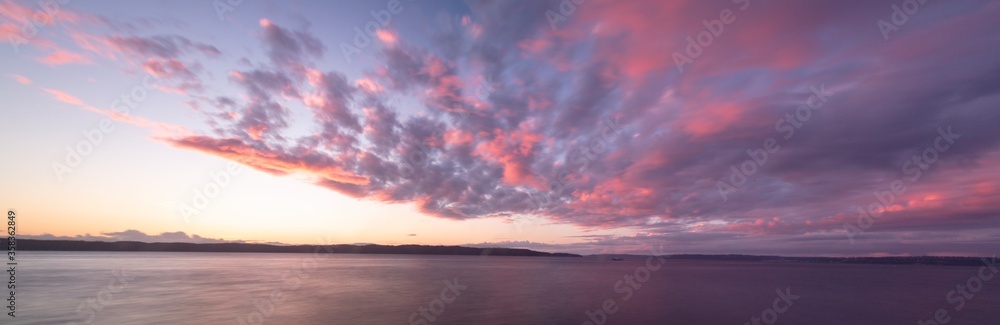 sunset over the puget sound