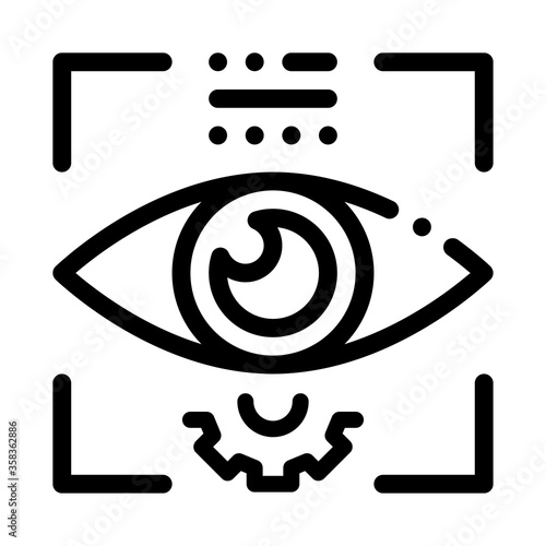 goal by eye analysis of reality icon vector. goal by eye analysis of reality sign. isolated contour symbol illustration