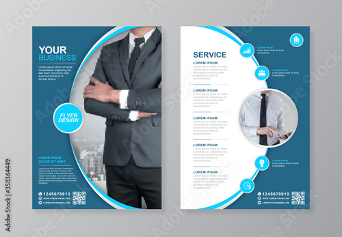 Corporate business cover and back page a4 flyer design template for print