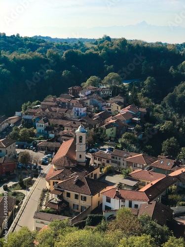 Overview of the Roero hills around the small town of Monteu Roero, Piedmont - Italy photo