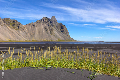 View to the famous Vestrahorn and Stokksnes