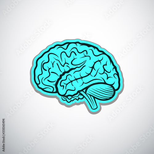 brain outline sketch style vector illustration