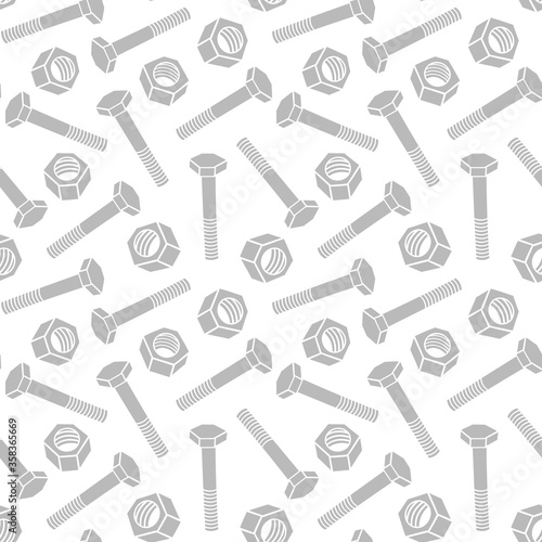 seamless screws and nuts pattern vector illustration © PavloArt