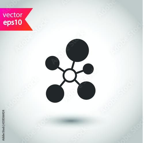 Molecule icon. DNA vector icon. Laboratory molecule flat sign design. Nano DNA line icon. EPS 10 flat symbol pictogram