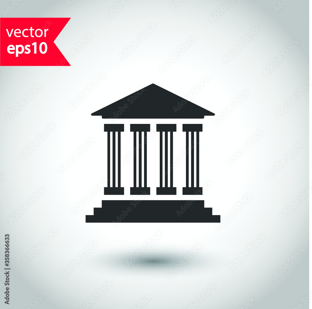 Museum vector icon. Bank sign. Christian temple icon. Art museum flat sign design. Ancient roman greek temple icon. EPS 10 flat symbol pictogram Museum vector icon. Bank sign. Christian temple icon. Art museum flat sign design. Ancient roman greek temple icon. EPS 10 flat symbol pictogram