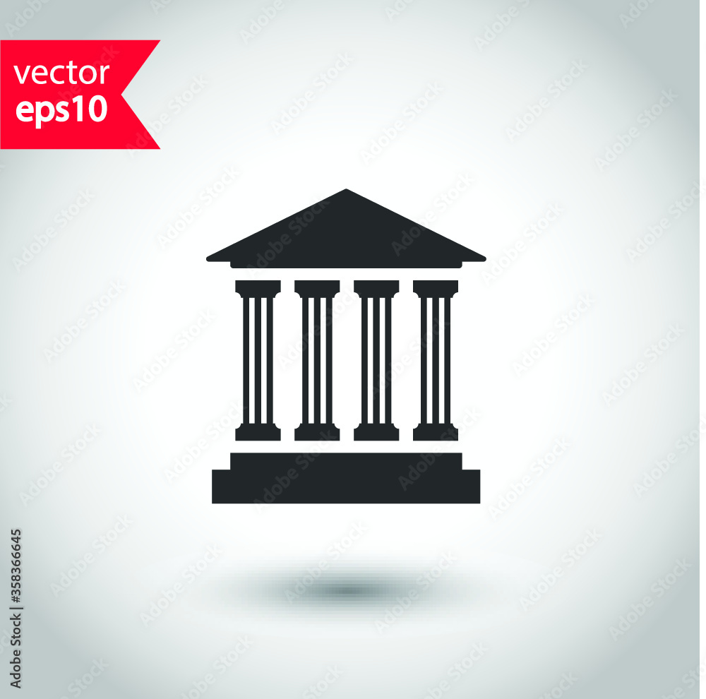 Museum vector icon. Bank sign. Christian temple icon. Art museum flat sign design. Ancient roman greek temple icon. EPS 10 flat symbol pictogram Museum vector icon. Bank sign. Christian temple icon. Art museum flat sign design. Ancient roman greek temple icon. EPS 10 flat symbol pictogram