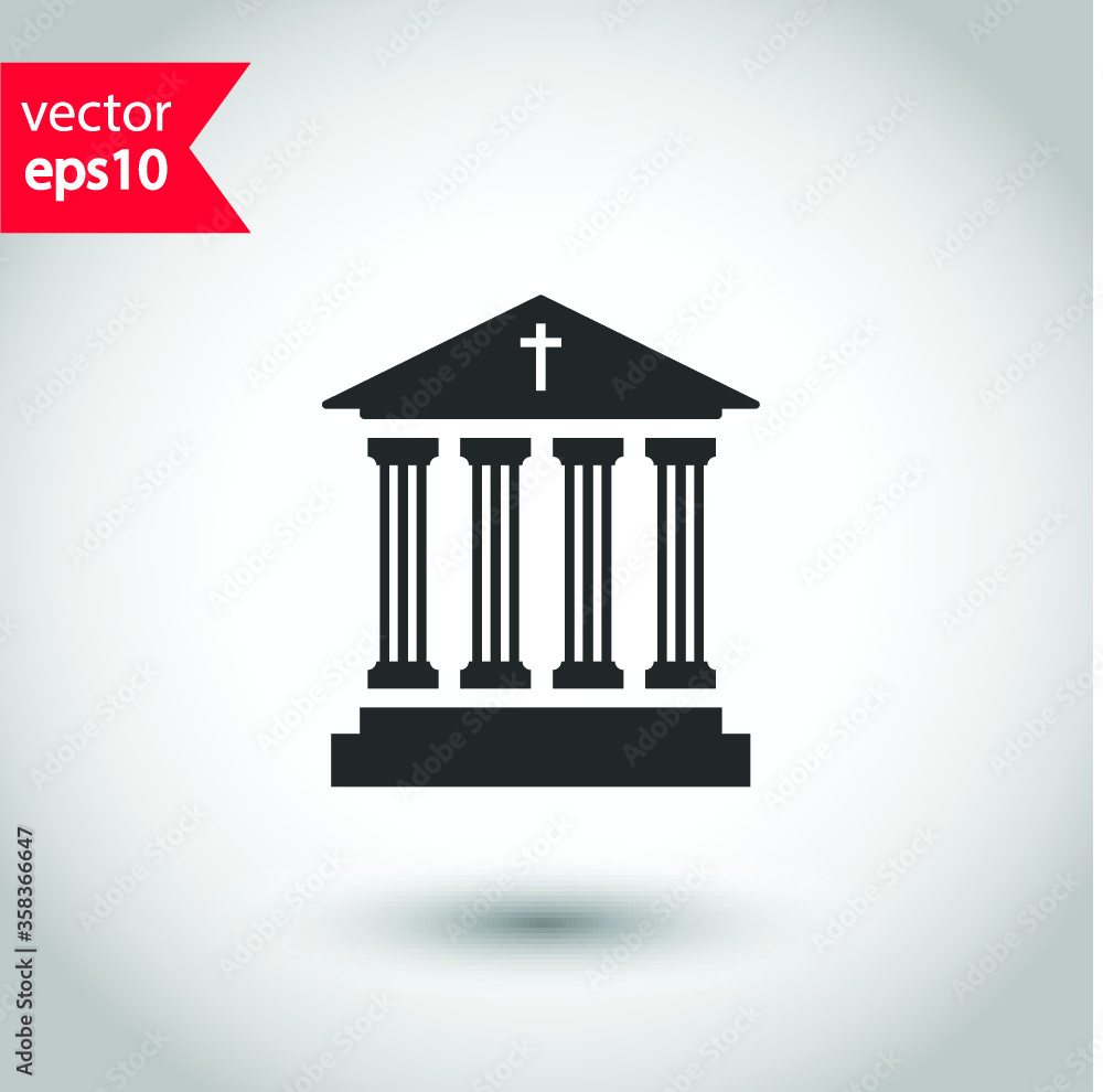Museum vector icon. Bank sign. Christian temple icon. Art museum flat sign design. Ancient roman greek temple icon. EPS 10 flat symbol pictogram Museum vector icon. Bank sign. Christian temple icon. Art museum flat sign design. Ancient roman greek temple icon. EPS 10 flat symbol pictogram