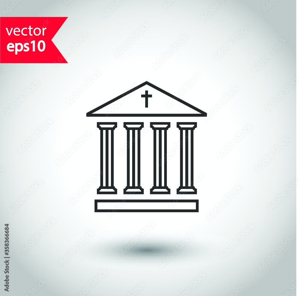 Museum vector icon. Bank sign. Christian temple icon. Art museum flat sign design. Ancient roman greek temple icon. EPS 10 flat symbol pictogram Museum vector icon. Bank sign. Christian temple icon. Art museum flat sign design. Ancient roman greek temple icon. EPS 10 flat symbol pictogram