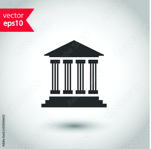 Museum vector icon. Bank sign. Christian temple icon. Art museum flat sign design. Ancient roman greek temple icon. EPS 10 flat symbol pictogram