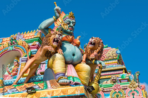 фотографія Sculpture of Shiva with a trident and lions