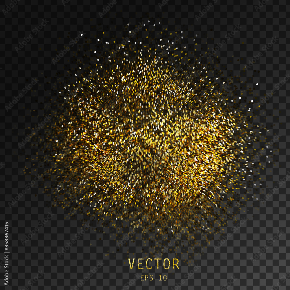 Gold glitter on black background, vector backdrop for card, vip, exclusive, certificate, gift, luxury, store, present, shopping and and other spray design