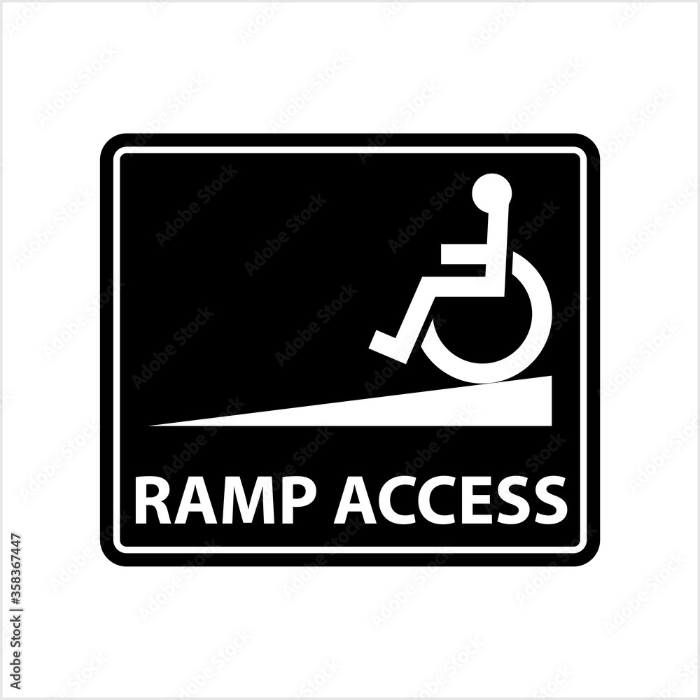 Ramp Access Icon, Access Icon , Disabled Handicap Symbol