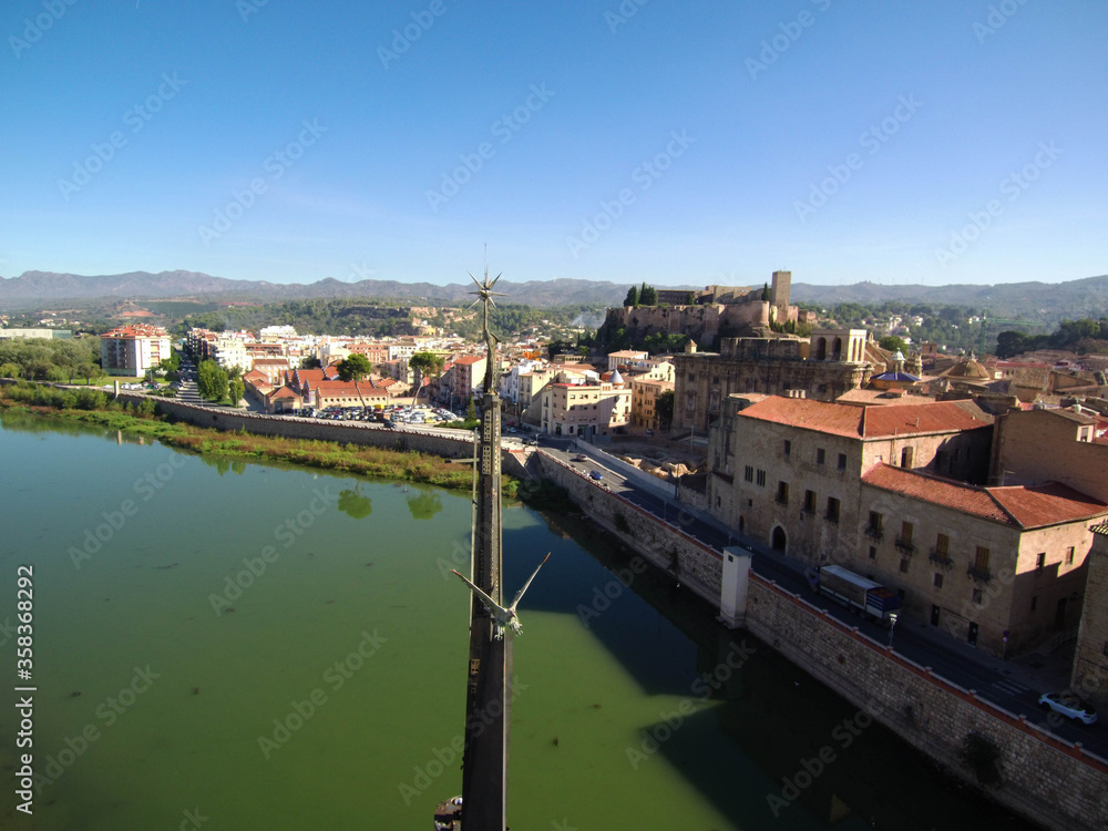 Aerial view in Tortosa, city of Tarragona.Catalonia,Spain. Drone Photo