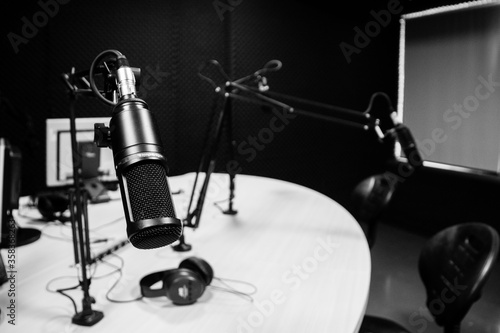 Radio microphone in the studio