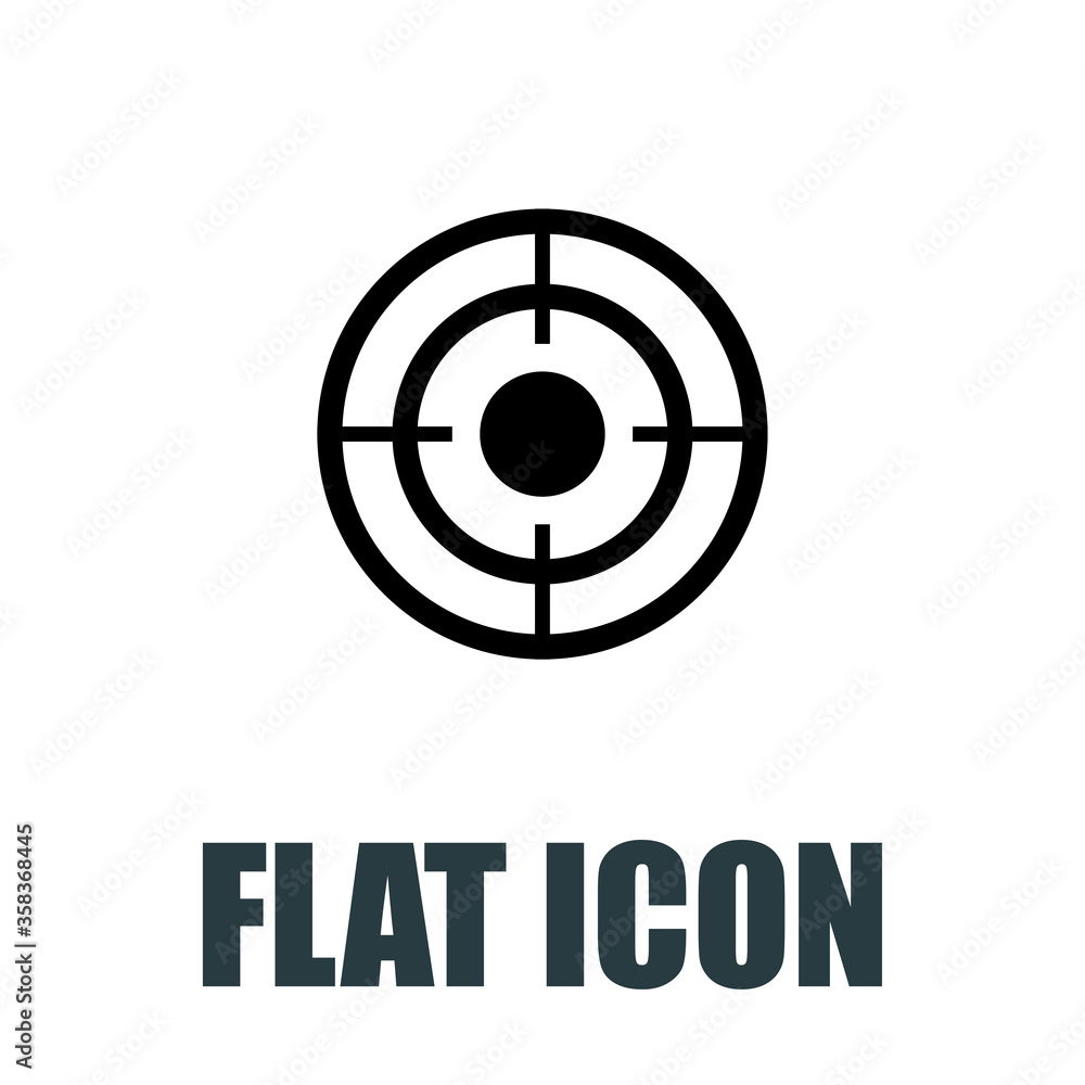 target icon. Flat illustration isolated vector sign target icon. Flat illustration isolated vector sign