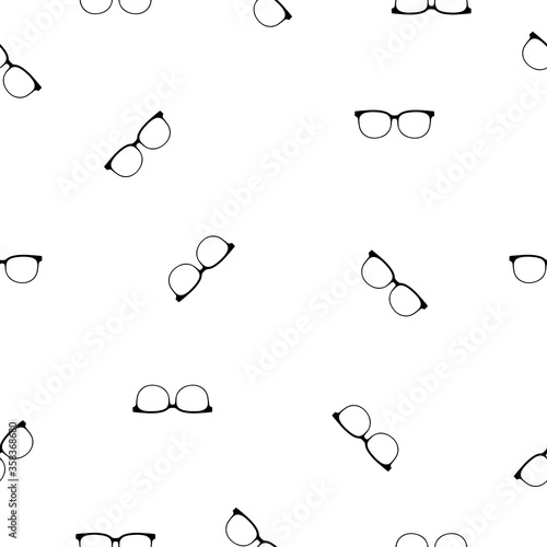 Seamless Pattern with glasses on white background. Vector illustration.