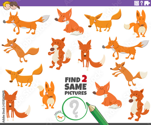 find two same foxes educational game for children