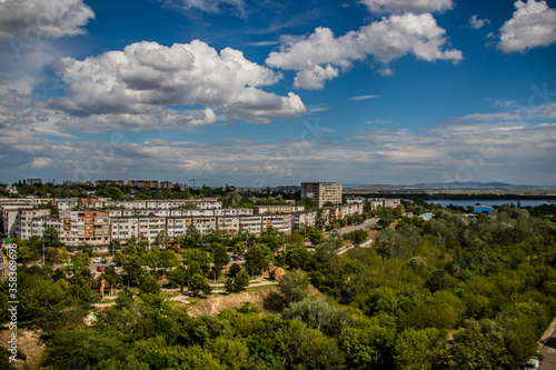 Aerial view of the Galati city in summer season, Romania