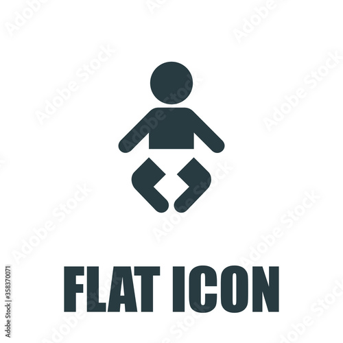 Fototapeta Naklejka Na Ścianę i Meble -  Baby changing diapers flat icon sign. Isolated on white, vector pictogram