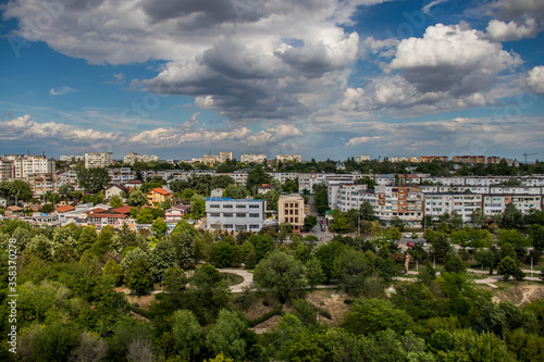 Aerial view of the Galati city in summer season, Romania