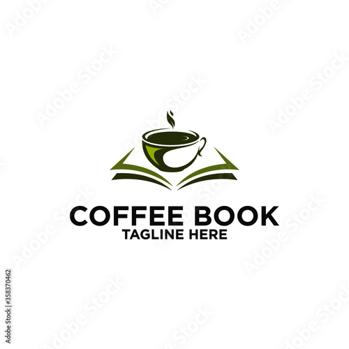 coffee cup design with a book