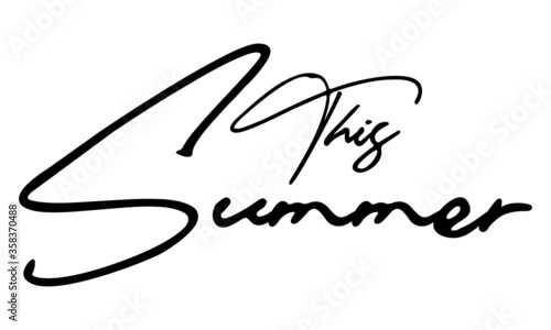 This Summer Typography Black Color Text On White Background