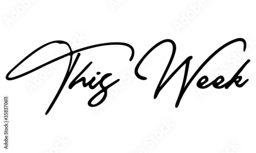 This Week Typography Black Color Text On White Background
