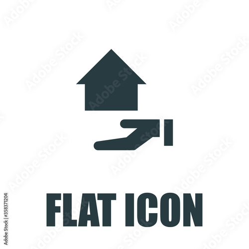 Home on the hand vector icon pictogram