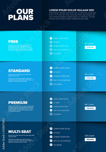 Product version features vertical blue schema template