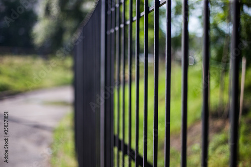 Old abandoned fence on the street