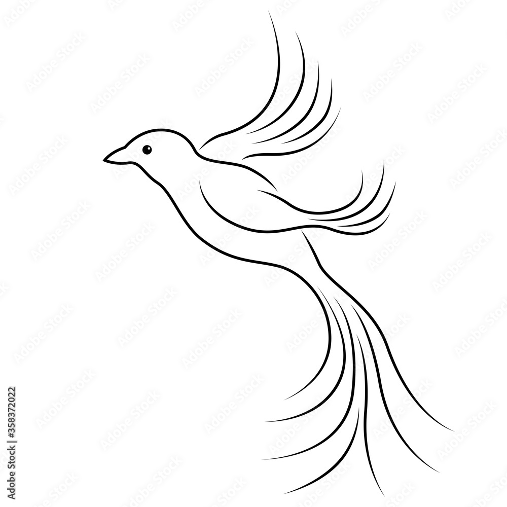 Silhouette of abstract flying bird Silhouette of abstract flying bird