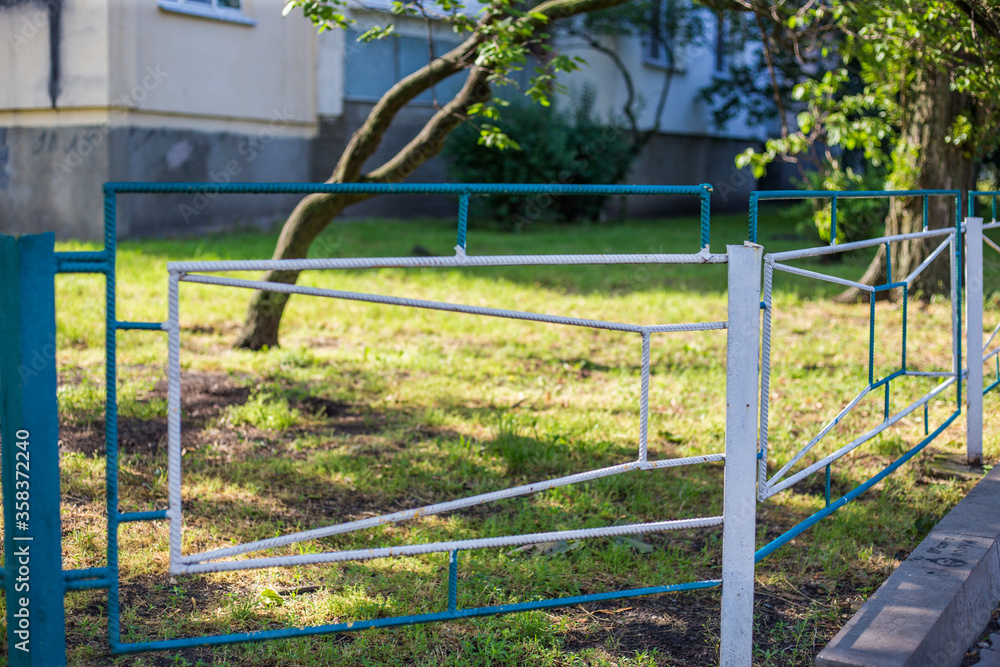 Old abandoned fence on the street Old abandoned fence on the street