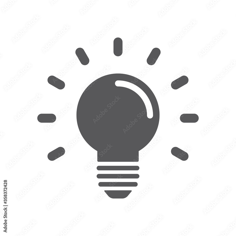 Light bulb icon. Electric lamp illustration, symbol of idea, innovation and solution. Light bulb icon. Electric lamp illustration, symbol of idea, innovation and solution.