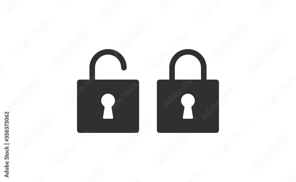 Lock icon, security symbol. Padlock pictogram. Lock icon, security symbol. Padlock pictogram.