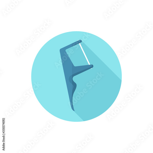 dental flosser flat design simple vector